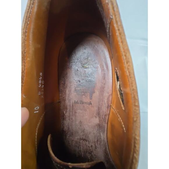Allen Edmonds McTavish Leather Oxford Wingtip 10D BROWN Discontinued $495